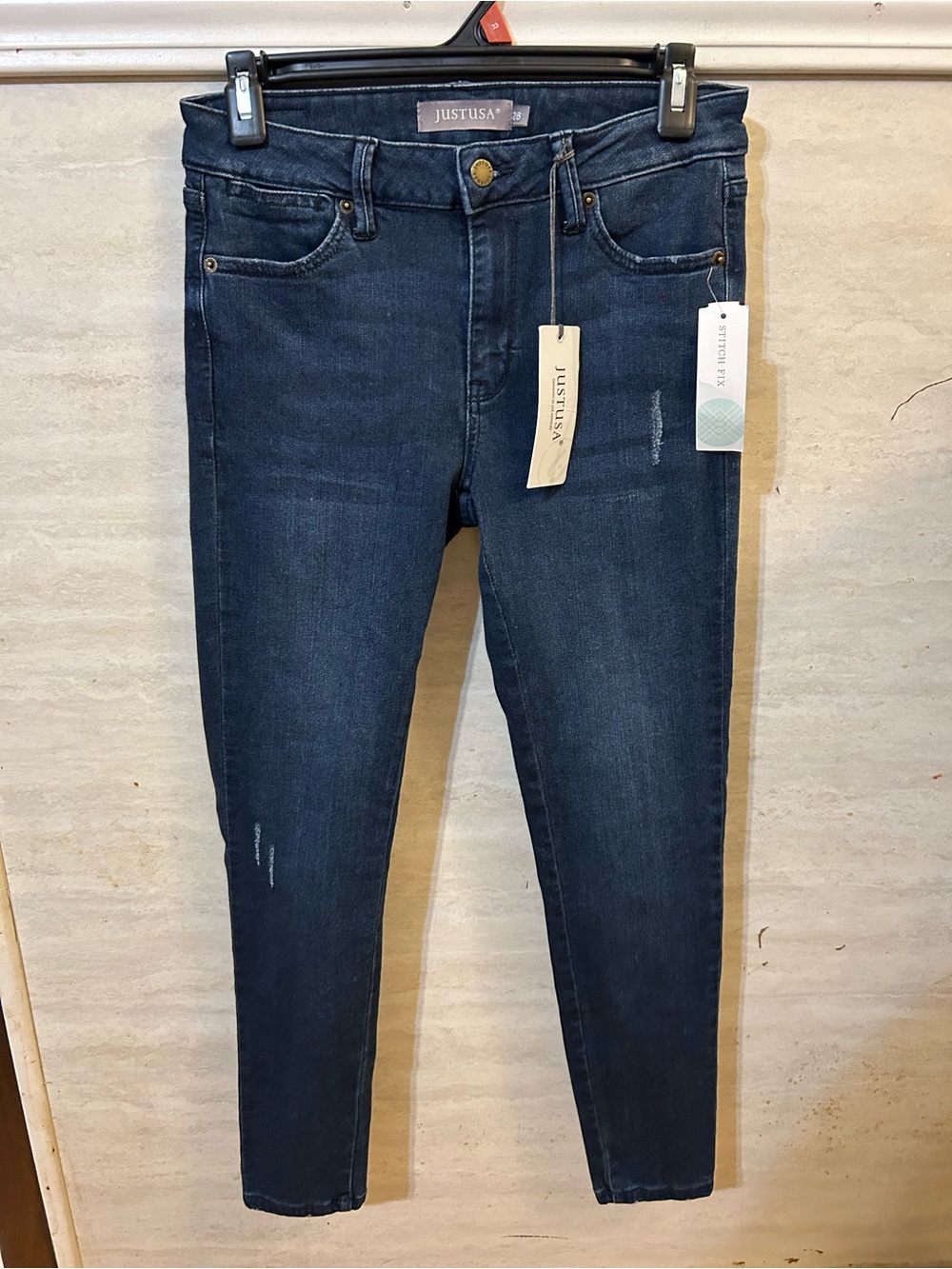 NWT-Just USA Dark Wash Skinny Jeans Mid-Rise